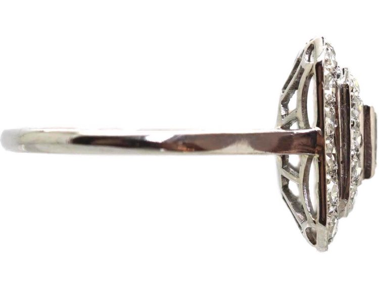 Art Deco Platinum, Rectangular Diamond Ring