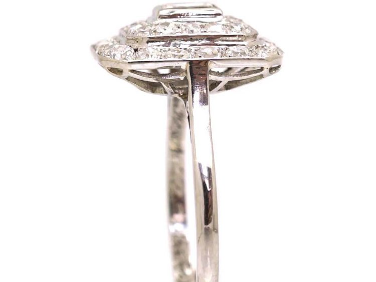 Art Deco Platinum, Rectangular Diamond Ring