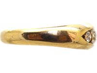 Victorian 18ct Gold Boat Shaped Ring set with Five Diamonds