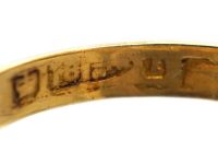 Victorian 18ct Gold Boat Shaped Ring set with Five Diamonds