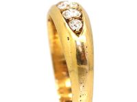 Victorian 18ct Gold Boat Shaped Ring set with Five Diamonds