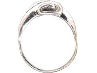 Art Deco Platinum Fancy Crossover Ring set with Diamonds & Rubies