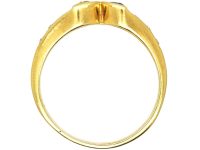 Vintage 18ct Gold, Sapphire & Yellow Sapphire Ring with Diamond Shoulders