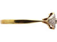 Art Deco 18ct Gold & Platinum Stylised Diamond Cluster Ring