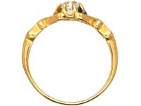 Edwardian 18ct Gold Ornate Ring set with an Old Mine Cut Diamond