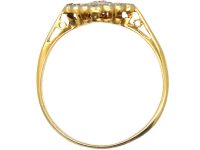 Edwardian 18ct Gold & Platinum Diamond Shaped Ring set with Diamonds