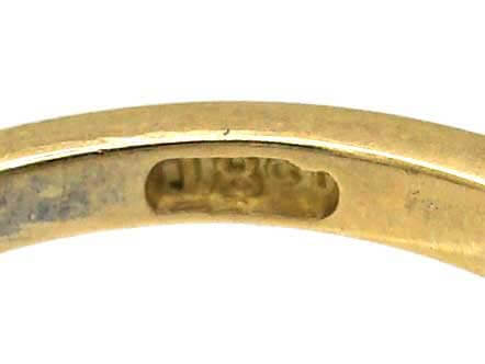 Edwardian 18ct Gold & Platinum Two Stone Diamond Fancy Crossover Ring