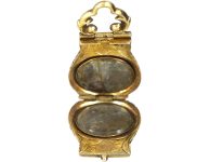 维多利亚早期15K 金黑色珐琅手提包造型盒式吊坠