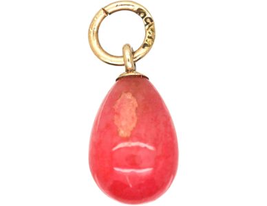 Early 20th Century Pink Quartz & 14ct Gold Pink Quartz Egg