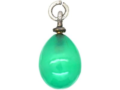 Early 20th Century Small Green Chalcedony Egg