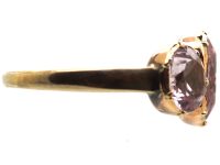 Georgian 9ct Gold, Three Stone Pink Topaz Ring