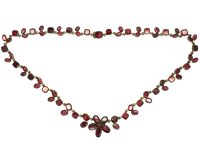 Georgian 9ct Gold Flat Cut Almandine Garnet Necklace
