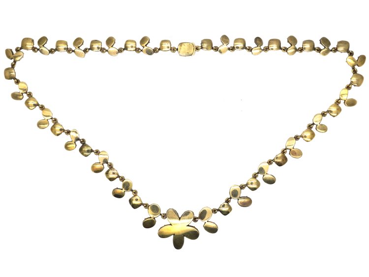 Georgian 9ct Gold Flat Cut Almandine Garnet Necklace