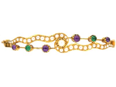 15ct Gold Suffragette Bangle