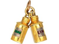 Pair of 18ct Gold Port & Starboard Pendants set with Emeralds, Rubies by Cropp & Farr