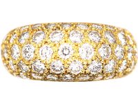 中古18K 金密镶钻石鸡尾酒戒指