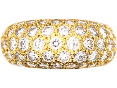 Vintage 18ct Gold & Pave Set Diamond Ring