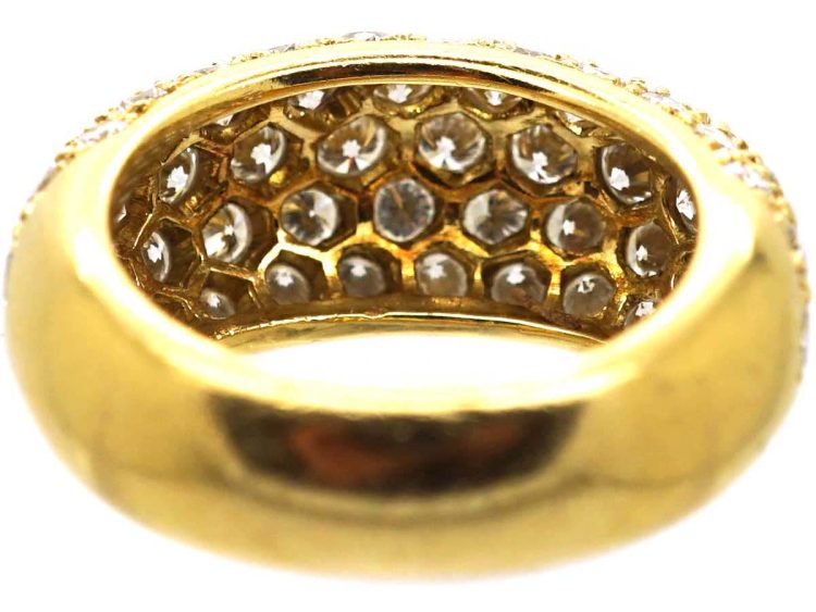 中古18K 金密镶钻石鸡尾酒戒指