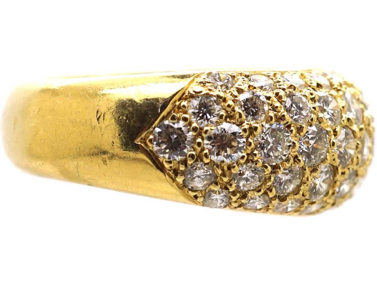 中古18K 金密镶钻石鸡尾酒戒指
