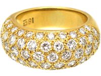 中古18K 金密镶钻石鸡尾酒戒指