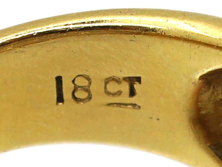 中古18K 金密镶钻石鸡尾酒戒指