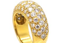 中古18K 金密镶钻石鸡尾酒戒指