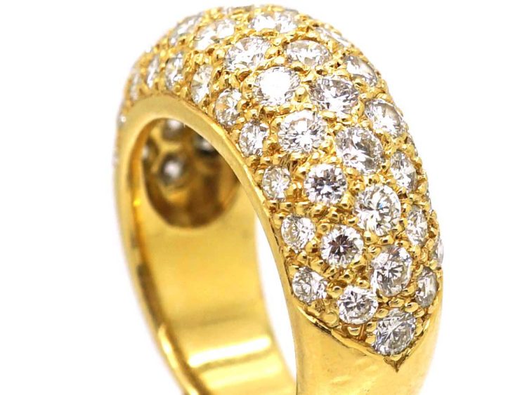 中古18K 金密镶钻石鸡尾酒戒指