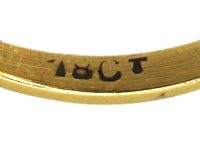 世纪中期18K 金托帕石钻石椭圆形簇镶戒指