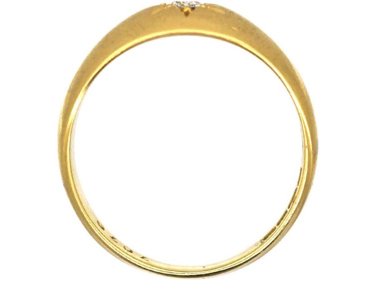 Early 20th Century 18ct Gold, Single Stone Diamond Gypsy Ring