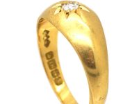 Early 20th Century 18ct Gold, Single Stone Diamond Gypsy Ring