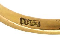 爱德华时代18K 金欧泊钻石椭圆形簇镶戒指