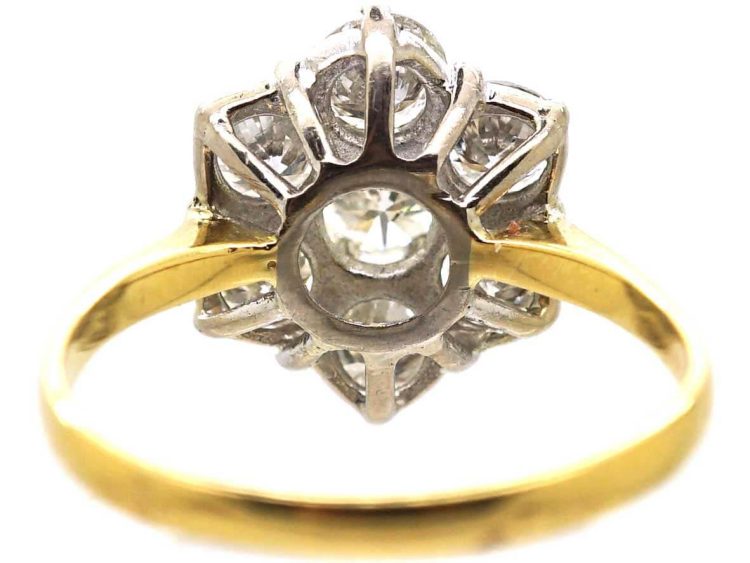 世纪中期18K 金钻石雏菊簇镶戒指