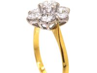 世纪中期18K 金钻石雏菊簇镶戒指