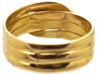 维多利亚时代 18K 金钻石蛇形戒指，钻石蛇眼
