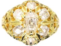 维多利亚时代 18K 金钻石簇镶戒指