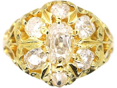 Victorian 18ct Gold Fancy Diamond Cluster Ring