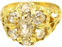 维多利亚时代 18K 金钻石簇镶戒指