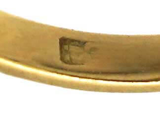20世纪早期18K 金蓝宝石钻石椭圆形簇镶戒指
