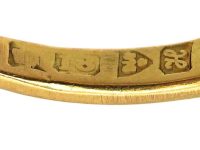 爱德华时代 18K 金蓝宝石钻石船形戒指