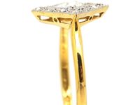 装饰艺术时期18K 金铂金菱形钻石戒指
