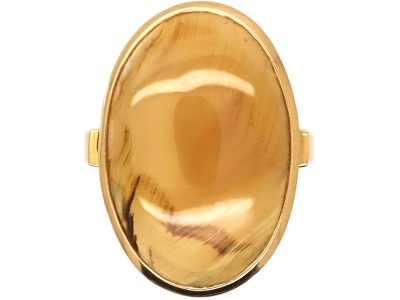 Mid 20th Century 18ct Gold Ring set with an Agate
