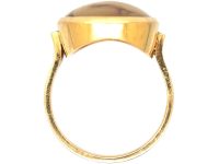 世纪中期18K 金蕨纹玛瑙鸡尾酒戒指