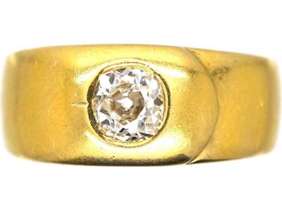 Victorian 18ct Gold Buckle Ring set with a Diamond