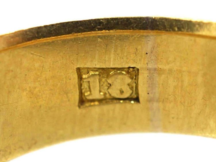 维多利亚时代18K 金钻石皮带扣式戒指