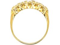 维多利亚时代18K 金红宝石钻石双排戒指