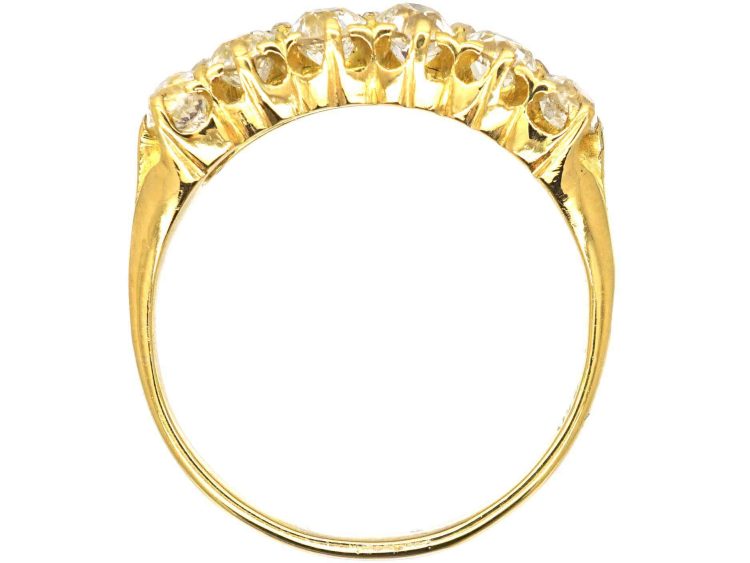 维多利亚时代18K 金红宝石钻石双排戒指