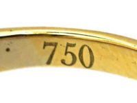 维多利亚时代18K 金红宝石钻石双排戒指
