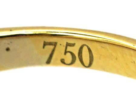 维多利亚时代18K 金红宝石钻石双排戒指