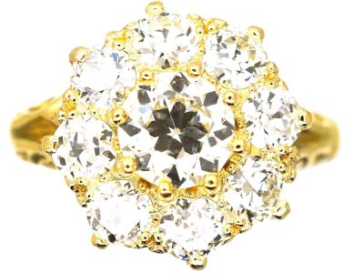 Edwardian 18ct Gold Diamond Cluster Ring