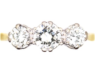 18ct Gold Three Stone Brilliant Cut Diamond Ring